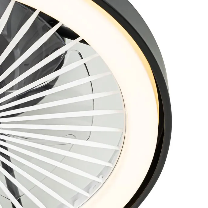 Smarter Deckenventilator schwarz 54cm inkl. LED Dimmbar mit Fernbedienung - Dave