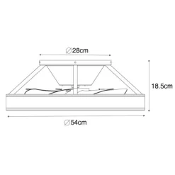 Smarter Deckenventilator schwarz 54cm inkl. LED Dimmbar mit Fernbedienung - Dave