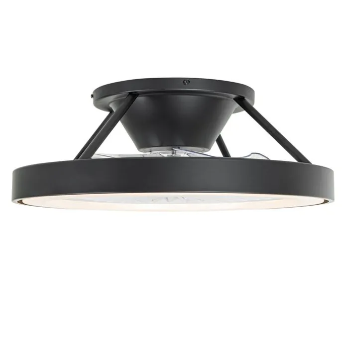 Smarter Deckenventilator schwarz 54cm inkl. LED Dimmbar mit Fernbedienung - Dave