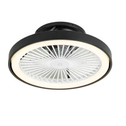 Smarter Deckenventilator schwarz 54cm inkl. LED Dimmbar mit Fernbedienung - Dave