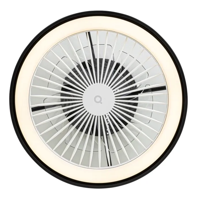 Smarter Deckenventilator schwarz 54cm inkl. LED Dimmbar mit Fernbedienung - Dave