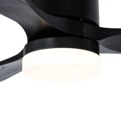 Smarter Deckenventilator schwarz 132cm inkl. LED Dimmbar mit Fernbedienung - Sofia