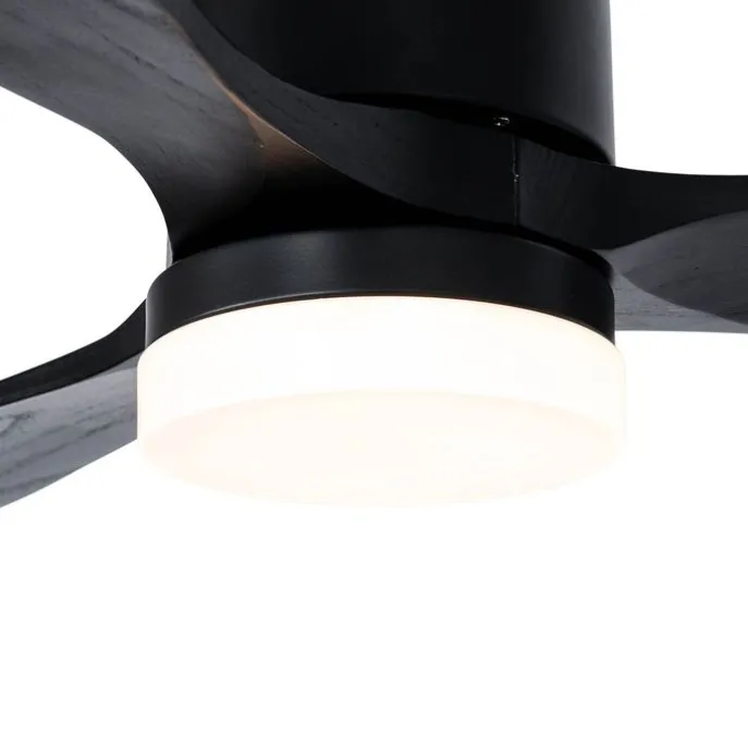 Smarter Deckenventilator schwarz 132cm inkl. LED Dimmbar mit Fernbedienung - Sofia