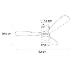 Smarter Deckenventilator schwarz 132cm inkl. LED Dimmbar mit Fernbedienung - Sofia