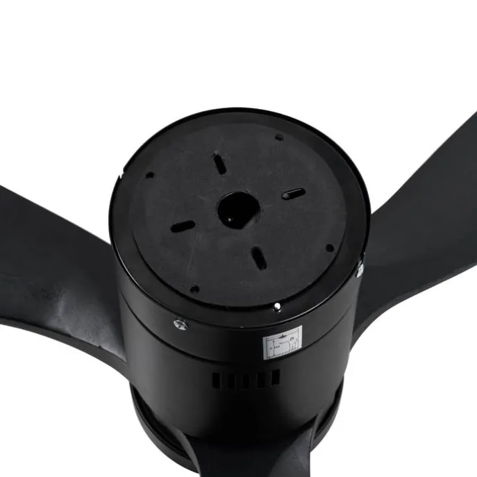 Smarter Deckenventilator schwarz 132cm inkl. LED Dimmbar mit Fernbedienung - Sofia