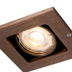 Smarter Einbaustrahler Dunkelbronze Dreh- und Kippbar inkl. Wifi GU10 50mm - Qure