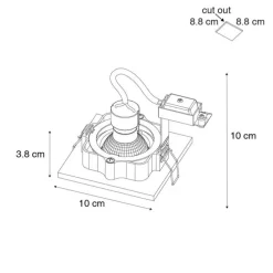 Smarter Einbaustrahler Dunkelbronze Dreh- und Kippbar inkl. Wifi GU10 50mm - Qure