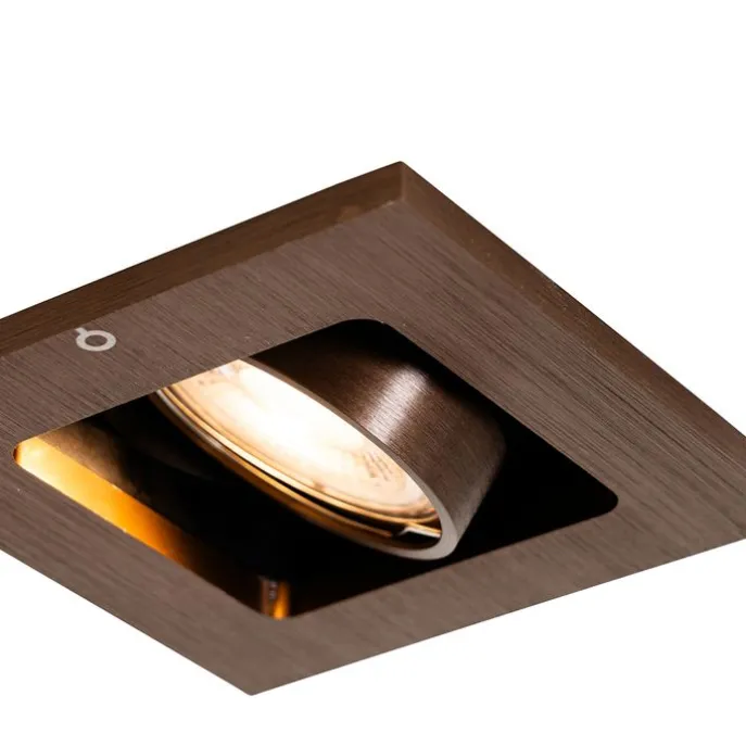 Smarter Einbaustrahler Dunkelbronze Dreh- und Kippbar inkl. Wifi GU10 50mm - Qure