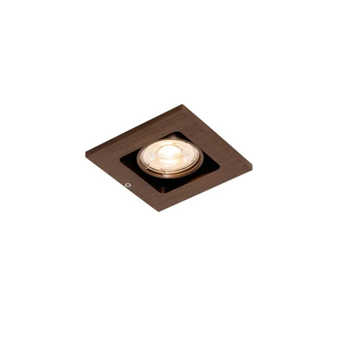 Smarter Einbaustrahler Dunkelbronze Dreh- und Kippbar inkl. Wifi GU10 50mm - Qure