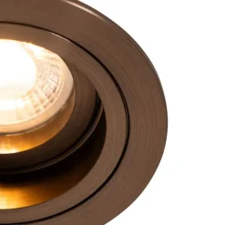 Smarter Einbaustrahler Dunkelbronze Rund Kipp- und Drehbar inkl. Wifi GU10 50mm - Chuck