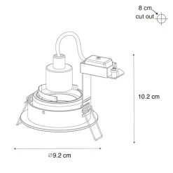 Smarter Einbaustrahler Dunkelbronze Rund Kipp- und Drehbar inkl. Wifi GU10 50mm - Chuck