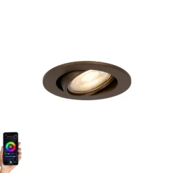 Smarter Einbaustrahler Dunkelbronze Kippbar Inkl. Wifi GU10 50mm - Cisco