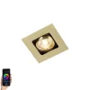 Smarter Einbaustrahler Messing eckig inkl. WiFi GU10 - Artemis