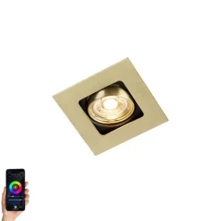 Smarter Einbaustrahler Messing eckig inkl. WiFi GU10 - Artemis