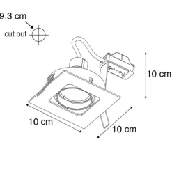 Smarter Einbaustrahler Messing eckig inkl. WiFi GU10 - Artemis