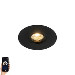 Smarter Einbaustrahler schwarz inkl. Wifi GU10 50mm - Buco