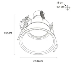 Smarter Einbaustrahler schwarz IP44 inkl. Wifi GU10 50mm - Dept