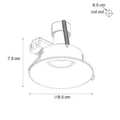 Smarter Einbaustrahler schwarz inkl. Wifi GU10 50mm - Gijs