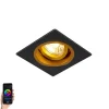 Smarter Einbaustrahler schwarz mit goldenem Quadrat inkl. Wifi GU10 - Chuck