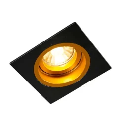 Smarter Einbaustrahler schwarz mit goldenem Quadrat inkl. Wifi GU10 - Chuck