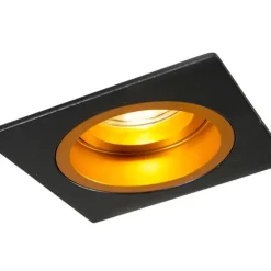 Smarter Einbaustrahler schwarz mit goldenem Quadrat inkl. Wifi GU10 - Chuck