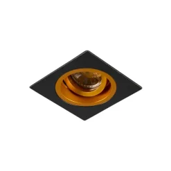 Smarter Einbaustrahler schwarz mit goldenem Quadrat inkl. Wifi GU10 - Chuck