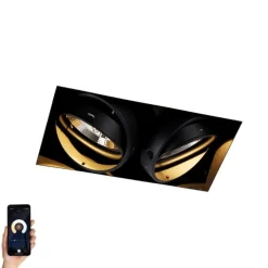 Smarter Einbaustrahler Schwarz Trimless 2-Licht inkl. 2 Wifi GU10 111mm - Oneon