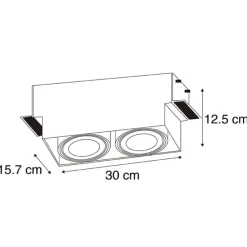 Smarter Einbaustrahler Schwarz Trimless 2-Licht inkl. 2 Wifi GU10 111mm - Oneon