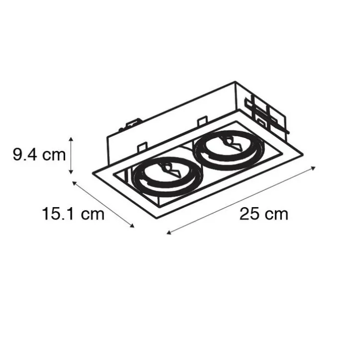 Smarter Einbaustrahler schwarz 2-flammig verstellbar inkl. 2 Wifi GU10 70mm - Oneon 70