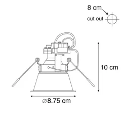 Smarter Einbaustrahler schwarz verstellbar inkl. WLAN GU10 - Legierung