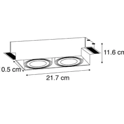 Smarter Einbaustrahler schwarz rahmenlos 2-flammig inkl. 2 Wifi GU10 70mm - Oneon