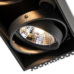 Smarter Einbaustrahler schwarz rahmenlos 2-flammig inkl. 2 Wifi GU10 70mm - Oneon