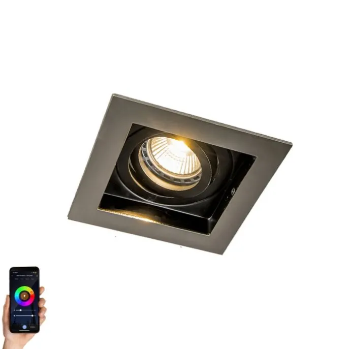 Smarter Einbaustrahler Stahl inkl. Wifi GU10 Lichtquelle - Carree