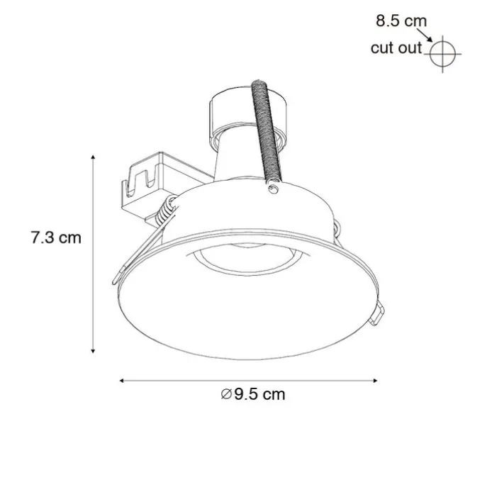 Smarter Einbaustrahler Weiß inkl. Wifi GU10 50mm - Gijs