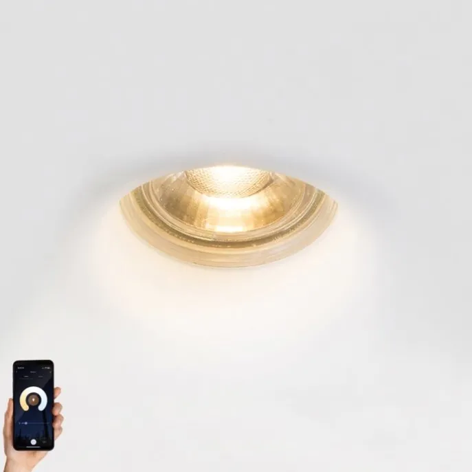 Smarter Einbaustrahler weiß 12 cm rund inkl. Wifi GU10 50mm - Gypsy