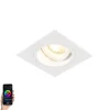 Smarter Einbaustrahler weiss quadratisch inkl. WiFi GU10 - Chuck