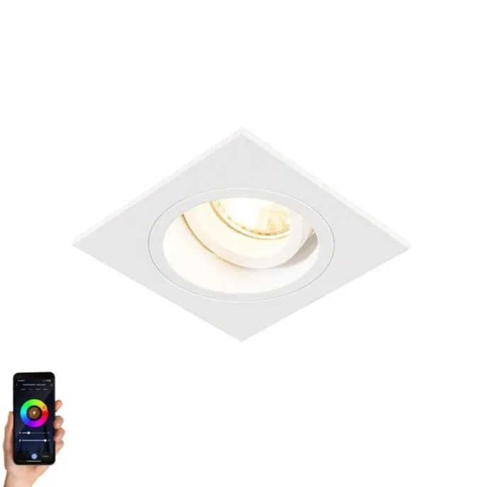 Smarter Einbaustrahler weiss quadratisch inkl. WiFi GU10 - Chuck