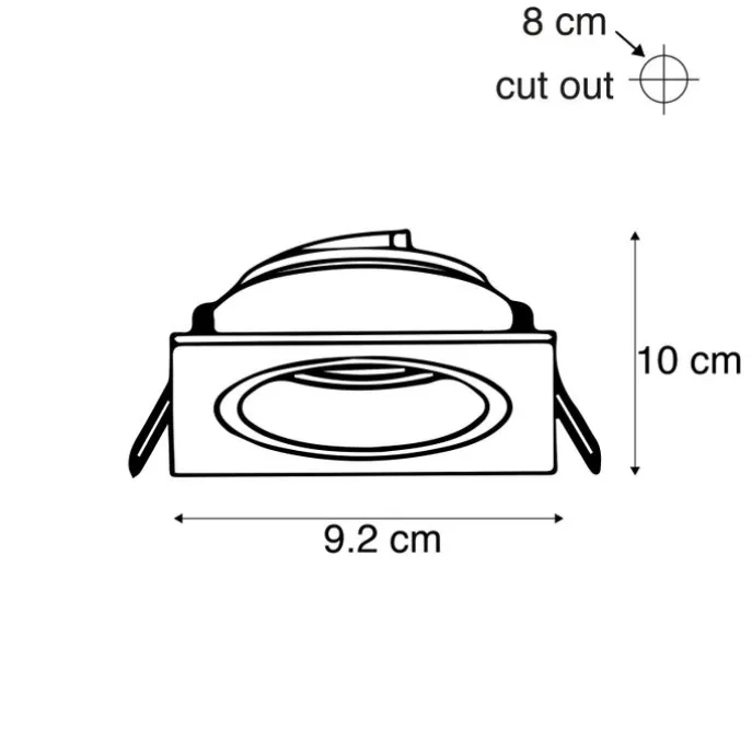 Smarter Einbaustrahler weiss quadratisch inkl. WiFi GU10 - Chuck