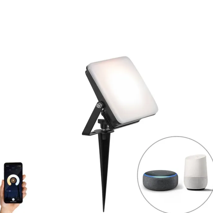 Smarter Heizkörper schwarz 14,5 cm inkl. LED IP65 mit Erdungsstift - Ruud