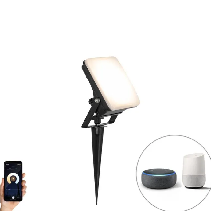 Smarter Heizkörper schwarz 12,8 cm inkl. LED IP65 mit Erdungsstift - Ruud