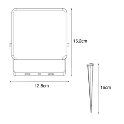 Smarter Heizkörper schwarz 12,8 cm inkl. LED IP65 mit Erdungsstift - Ruud