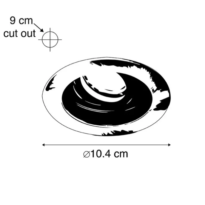 Smarter moderner Einbaustrahler Stahl mit schwarz inkl. Wifi GU10 - Rondoo