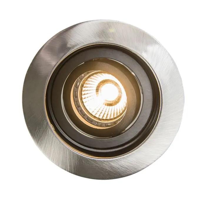 Smarter moderner Einbaustrahler Stahl mit schwarz inkl. Wifi GU10 - Rondoo