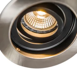 Smarter moderner Einbaustrahler Stahl mit schwarz inkl. Wifi GU10 - Rondoo