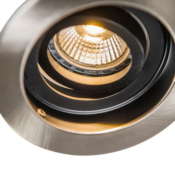 Smarter moderner Einbaustrahler Stahl mit schwarz inkl. Wifi GU10 - Rondoo