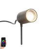 Smarter moderner Spike-Spot anthrazit IP44 inkl. WiFi GU10 - Solo