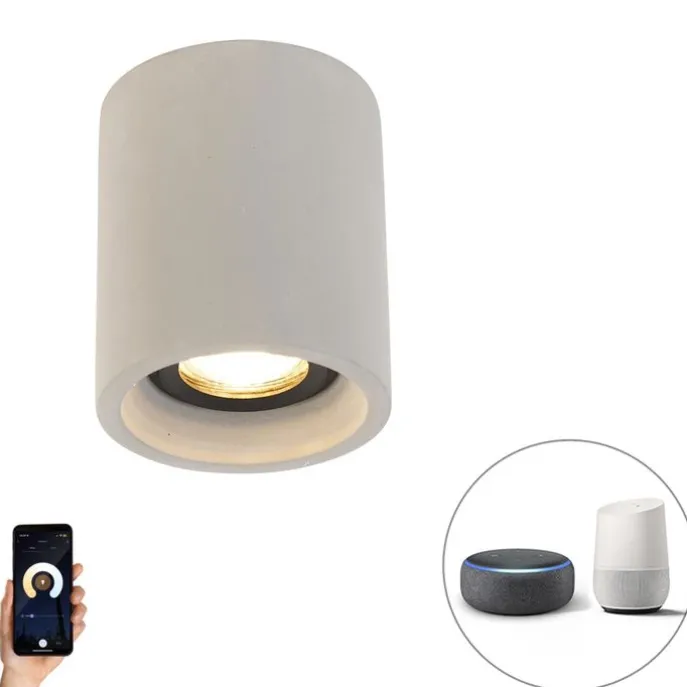 Smarter runder Deckenspot Beton inkl. Wifi GU10 - Deep
