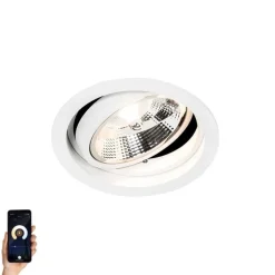 Smarter runder Einbaustrahler weiß verstellbar inkl. Wifi GU10 111m - Chuck 111