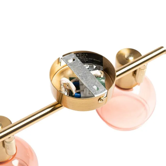 Smarter Spotstrahler gold mit rosa Glas inkl. 2 Wifi P45 - Vidro