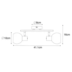 Smarter Spotstrahler gold mit rosa Glas inkl. 2 Wifi P45 - Vidro